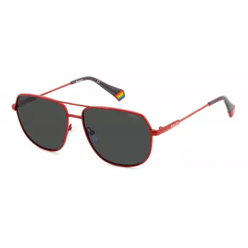 POLAROID PLD6195SX0Z3 Unisex Sonnenbrille - Schwarzes Gestell, graue Gläser, 58 mm