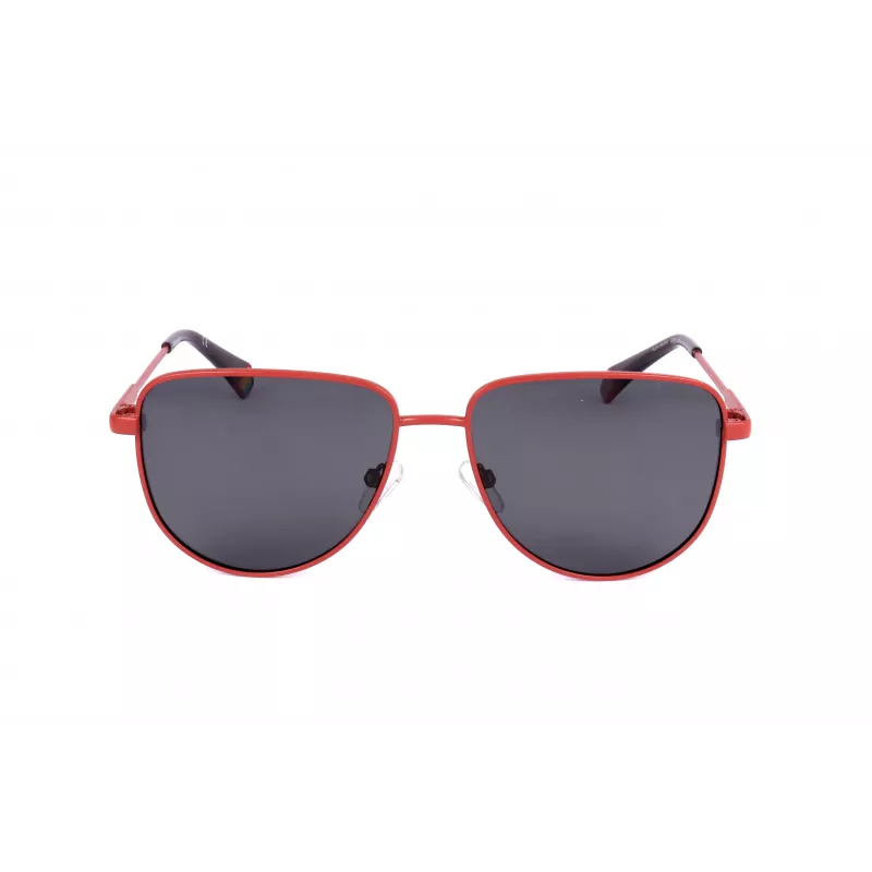 POLAROID PLD6196SX0Z3 Unisex Square Sunglasses - Black Frame Grey Polarized Lenses 56mm