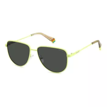 Polaroid PLD6196SX4ANF Unisex-Sonnenbrille - Schwarzer eckiger Rahmen mit grauen polarisierten TAC-Gläsern 56/18/145 mm