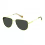 Polaroid PLD6196SX4ANF Unisex-Sonnenbrille - Schwarzer eckiger Rahmen mit grauen polarisierten TAC-Gläsern 56/18/145 mm