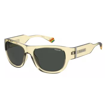 Polaroid PLD6197/S MC40G Unisex Square Sonnenbrille - Polarisierte graue Gläser, schwarzer Rahmen