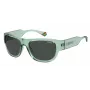 Polaroid PLD6197SMC1ED Unisex Square Sunglasses - Black Frame Grey Polarized Lens 55mm