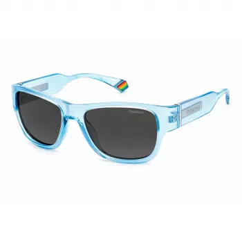 POLAROID PLD6197SMCMVU Unisex Havana Square Sonnenbrille - Braune polarisierte Gläser