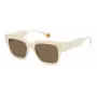 POLAROID PLD6198SXSZJ Unisex Rechteck-Sonnenbrille - Havanna-Rahmen, grüne polarisierte Gläser - 52/18/140 mm
