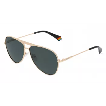 POLAROID PLD6200SXJ5GG Unisex Sonnenbrille - Eckiger/rechteckiger Rahmen - Polarisierte Gläser - 61/20/145 mm