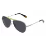Polaroid PLD6200SXKU2G Unisex Rechteck-Sonnenbrille - Polarisierte graue Gläser - Schwarzer Rahmen