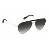 Polaroid PLD6200SXRHLG Unisex Rechteckige Sonnenbrille - Schwarzer Rahmen Graue Polarisierte Gläser 61mm