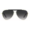 Polaroid PLD6200SXRHLG Unisex Rechteckige Sonnenbrille - Schwarzer Rahmen Graue Polarisierte Gläser 61mm