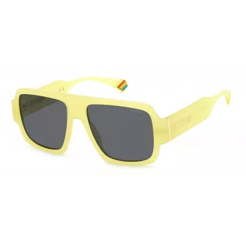 Polaroid PLD6209SX40G Unisex Rechteck-Sonnenbrille - Havanna-Rahmen, grüne polarisierte TAC-Linse, UV400