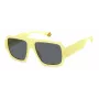 Polaroid PLD6209SX40G Unisex Rechteck-Sonnenbrille - Havanna-Rahmen, grüne polarisierte TAC-Linse, UV400