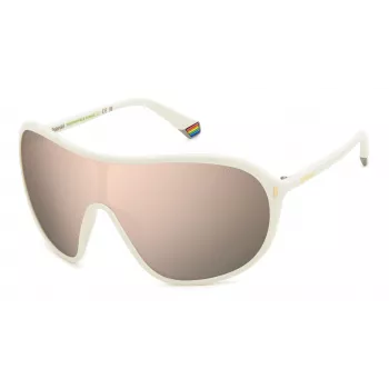 POLAROID PLD6216SVK6 Unisex Rechteck-Sonnenbrille - Dunkelgrauer Propionat-Rahmen, Graue polarisierte Polycarbonat-Gläser, UV400-Schutz