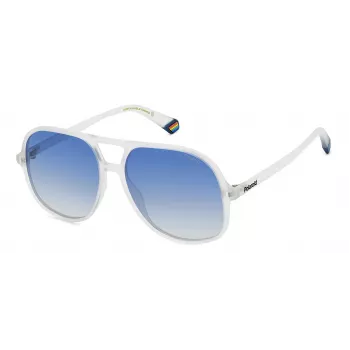 POLAROID PLD6217S2M4 Unisex Rechteckige Sonnenbrille - Schwarzer Rahmen Graue Gläser 57mm