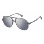 POLAROID PLD6217SRIW Unisex Sonnenbrille - Schwarzer Rahmen, Graue polarisierte Gläser, 57 mm