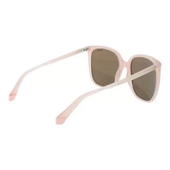 Polaroid PLD6218S5635J Damen eckige Sonnenbrille - Havanna Brauner Acetatrahmen mit braunen polarisierten Gläsern - 56 mm