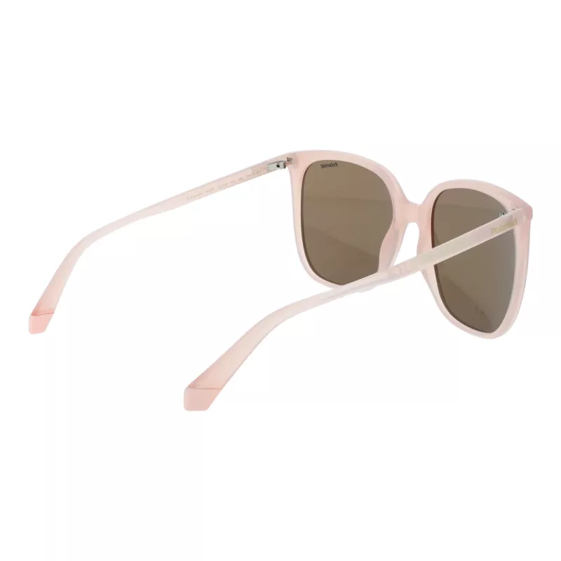 Polaroid PLD6218S5635J Damen eckige Sonnenbrille - Havanna Brauner Acetatrahmen mit braunen polarisierten Gläsern - 56 mm