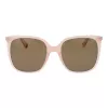 Polaroid PLD6218S5635J Damen eckige Sonnenbrille - Havanna Brauner Acetatrahmen mit braunen polarisierten Gläsern - 56 mm
