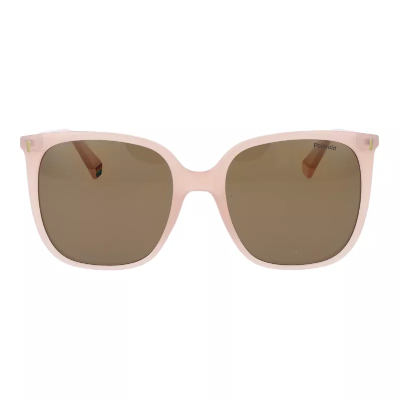 Polaroid PLD6218S5635J Damen eckige Sonnenbrille - Havanna Brauner Acetatrahmen mit braunen polarisierten Gläsern - 56 mm