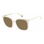 Polaroid PLD6218SVK6 Damen-Sonnenbrille mit Polarisationsgläsern, Havana-Braun Rahmen, Braune Gläser, 56/19/140 mm