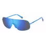 POLAROID PLD6222SMVU Unisex Rechteck-Sonnenbrille - Schwarzer Rahmen, graue polarisierte Gläser, 99 mm