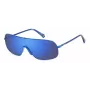 POLAROID PLD6222SPJP Unisex Rechteckige Sonnenbrille - Polarisierte graue Gläser - Schwarzer Rahmen