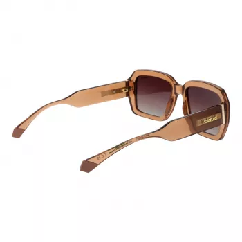 POLAROID PLD6223SX5409 Unisex Rechteck-Sonnenbrille - Schwarzer Rahmen, graue polarisierte Gläser, 54 mm