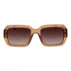 POLAROID PLD6223SX5409 Unisex Rechteck-Sonnenbrille - Schwarzer Rahmen, graue polarisierte Gläser, 54 mm