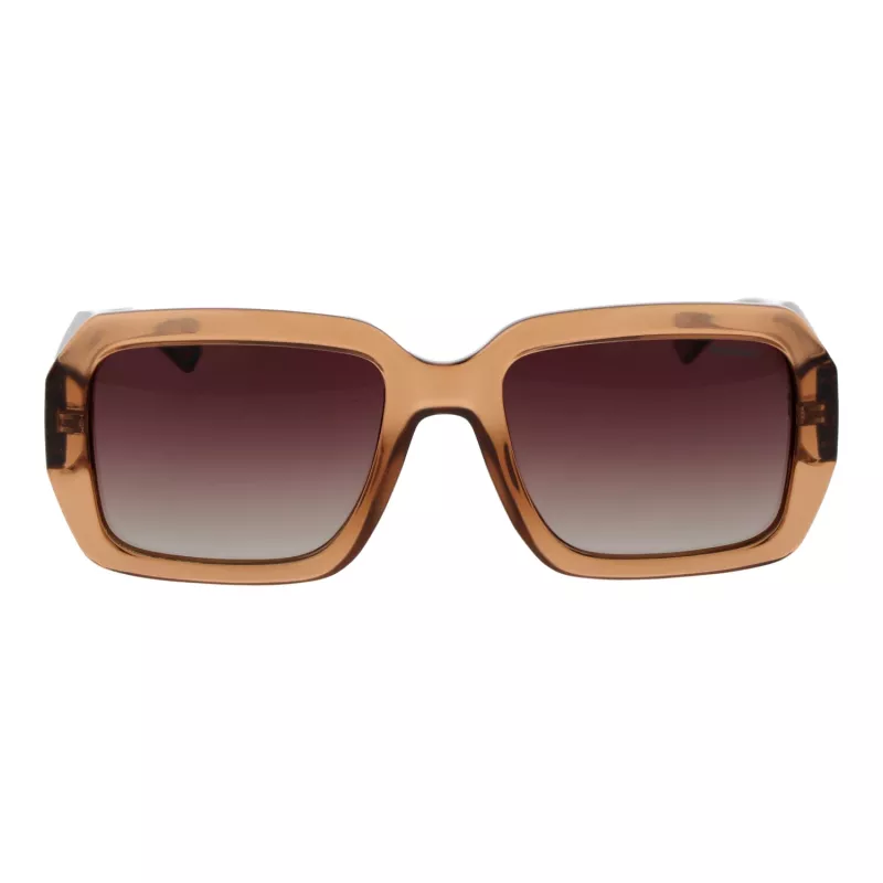 POLAROID PLD6223SX5409 Unisex Rechteck-Sonnenbrille - Schwarzer Rahmen, graue polarisierte Gläser, 54 mm