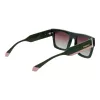 Polaroid PLD6224SX541E Unisex Rechteck-Sonnenbrille - Graue Gläser, Schwarz/Grauer Rahmen