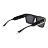 POLAROID PLD6224SX5480 Unisex Rechteck-Sonnenbrille - Schwarzer Rahmen, graue polarisierte Gläser, 54 mm