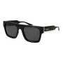 POLAROID PLD6224SX5480 Unisex Rechteck-Sonnenbrille - Schwarzer Rahmen, graue polarisierte Gläser, 54 mm