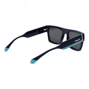 Polaroid PLD6224SX54PJ Unisex Sonnenbrille - Schwarzer Rahmen, graue polarisierte Gläser, 54 mm