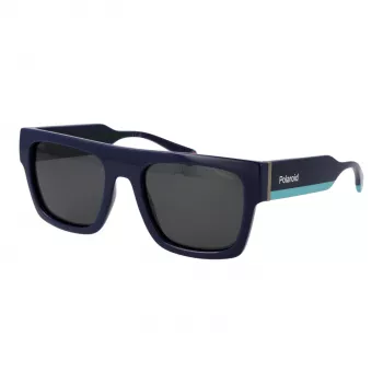 Polaroid PLD6224SX54PJ Unisex Sonnenbrille - Schwarzer Rahmen, graue polarisierte Gläser, 54 mm