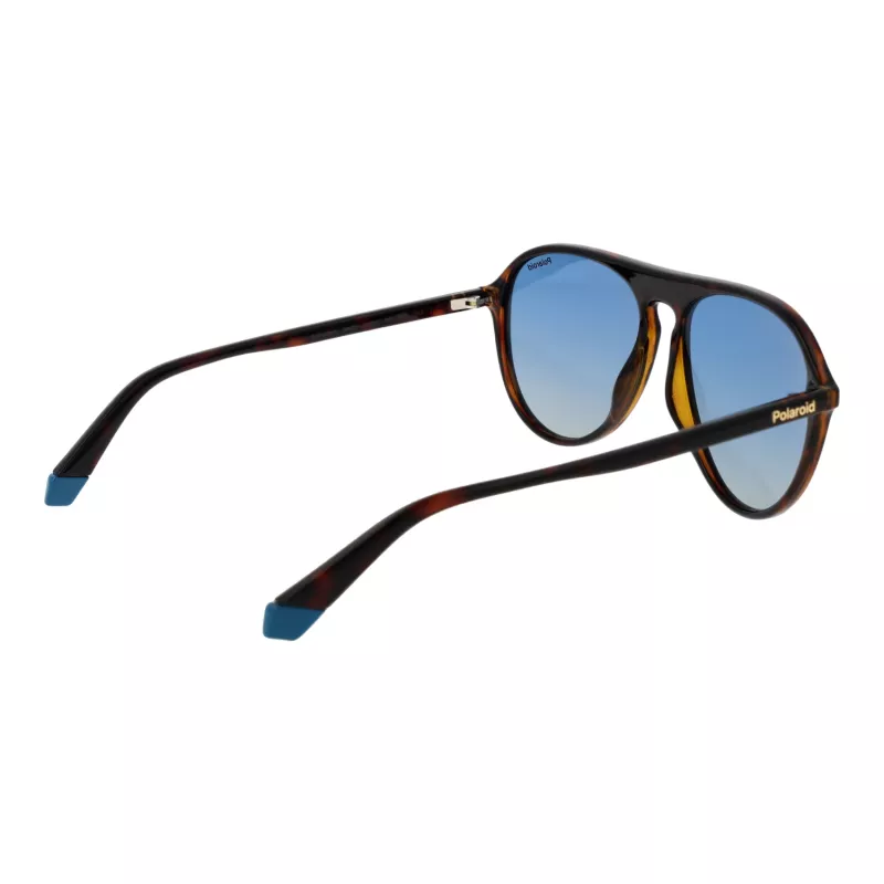 Polaroid PLD6225S57086 Herren-Rechteck-Sonnenbrille - Havanna-Rahmen, graue polarisierte Gläser