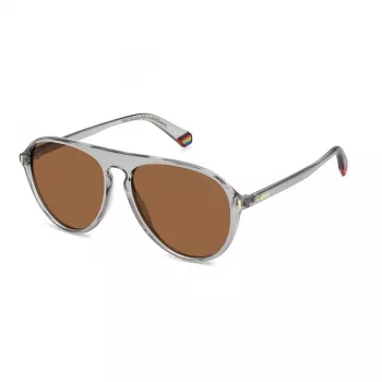 Polaroid PLD6225SKB7 Herren eckige polarisierte Sonnenbrille - Schwarzer Rahmen graue Gläser