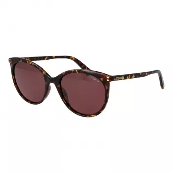 POLAROID PLD6231S55086 Damen Cat-Eye-Sonnenbrille - Havanna-Gestell, braune polarisierte Gläser, UV400