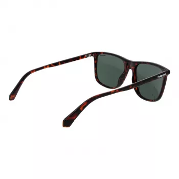 POLAROID PLD6232S55086 Herren Rechteck-Sonnenbrille - Schwarzer Rahmen, Graue Polarisierte Gläser, 55 mm