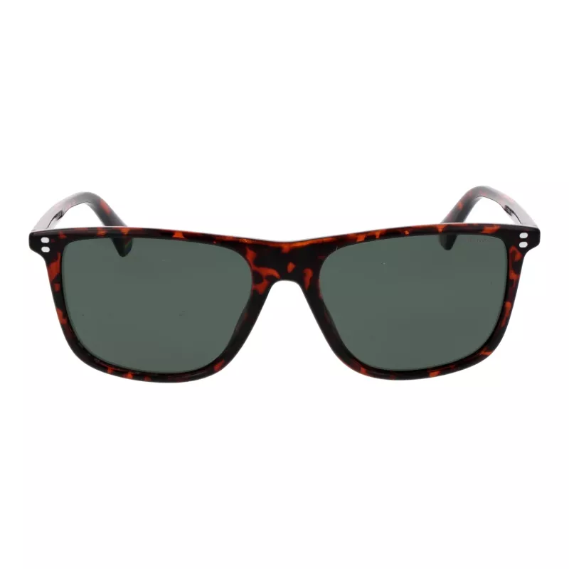 POLAROID PLD6232S55086 Herren Rechteck-Sonnenbrille - Schwarzer Rahmen, Graue Polarisierte Gläser, 55 mm