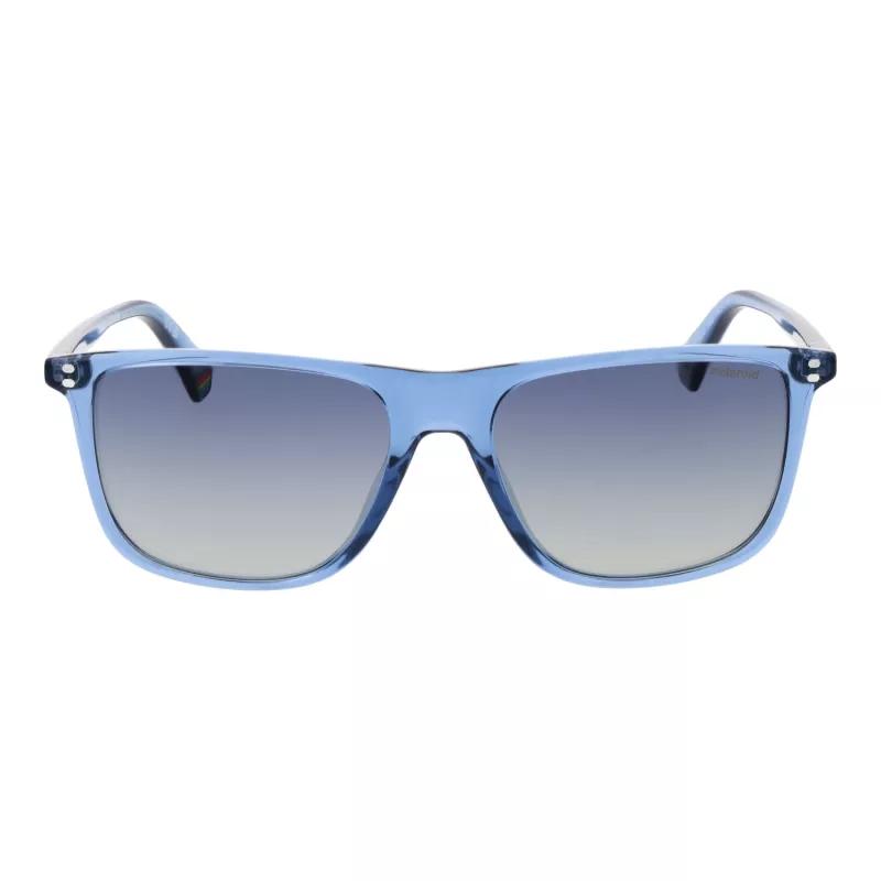 Polaroid PLD6232S55PJP Herren Rechteckige Sonnenbrille - Schwarzer Rahmen Graue Polarisierte Gläser 55/17/140 mm