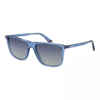 Polaroid PLD6232S55PJP Herren Rechteckige Sonnenbrille - Schwarzer Rahmen Graue Polarisierte Gläser 55/17/140 mm