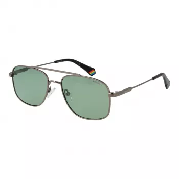 POLAROID PLD6235SX56AS Herren eckige polarisierte Sonnenbrille - Matt Schwarz/Grau