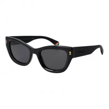 POLAROID PLD6237SX5280 Damen Polarisierte Sonnenbrille - Schwarzer Rahmen, Graue Gläser, 52mm