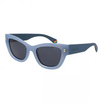 Polaroid PLD6237SX52MV Damen-Sonnenbrille - Schwarzer Rahmen, graue polarisierte Gläser, 52 mm