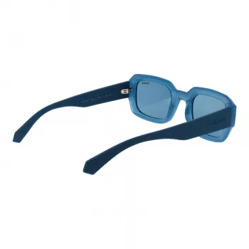 Polaroid PLD6239SX51MV Unisex Rechteck-Sonnenbrille - Schwarzer Rahmen Graue Gläser 51mm