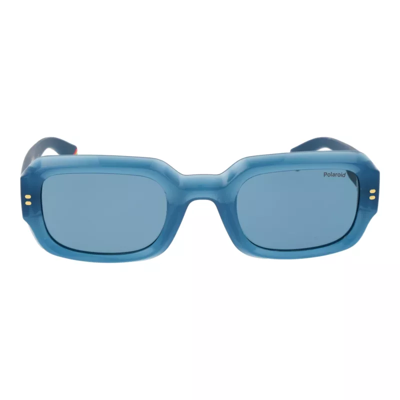 Polaroid PLD6239SX51MV Unisex Rechteck-Sonnenbrille - Schwarzer Rahmen Graue Gläser 51mm