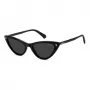 Polaroid PLD6246S807 Damen-Rechteck-Sonnenbrille - Schwarzer Rahmen, graue polarisierte Gläser, 52 mm