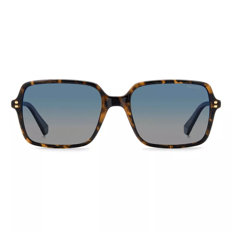 POLAROID PLD6247S086 Herren Rechteckige Havana Sonnenbrille mit Polarisierten Grünen Gläsern