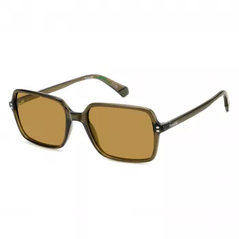 Polaroid PLD6247S09Q Herren Rechteckige Polarisierte Sonnenbrille - Schwarzer Rahmen Graue Gläser 56mm