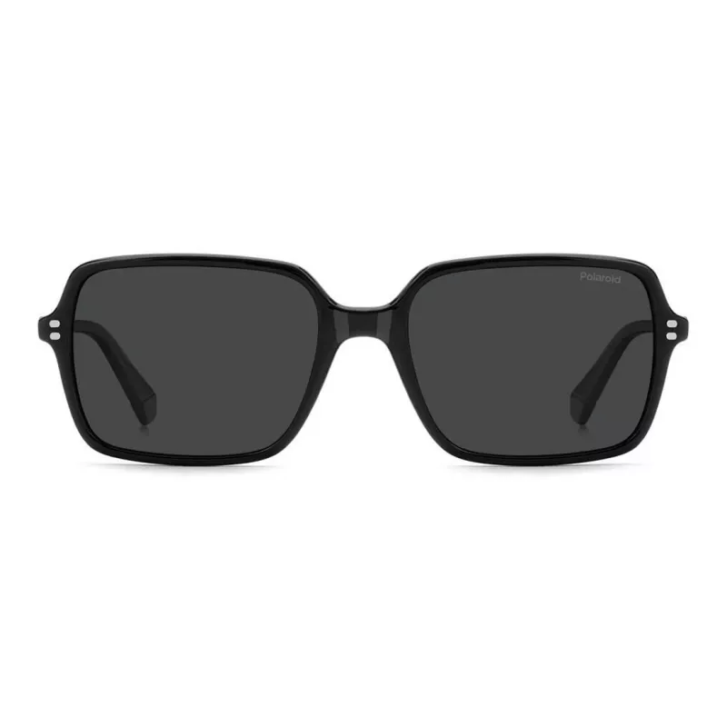 Polaroid PLD6247S807 Herren Rechteck-Sonnenbrille - Schwarzer Rahmen Grau Polarisierte Gläser 56mm