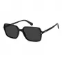 Polaroid PLD6247S807 Herren Rechteck-Sonnenbrille - Schwarzer Rahmen Grau Polarisierte Gläser 56mm
