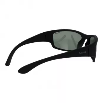 Polaroid PLD7005S63YYV Unisex Rechteck-Sonnenbrille - Schwarzer Rahmen Graue Gläser 63mm